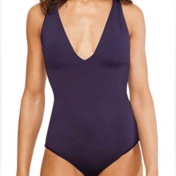 Andie Swim The Bali One-Piece Swimsuit | Navy | Long Torso | Women's Large - Picture 1 of 12